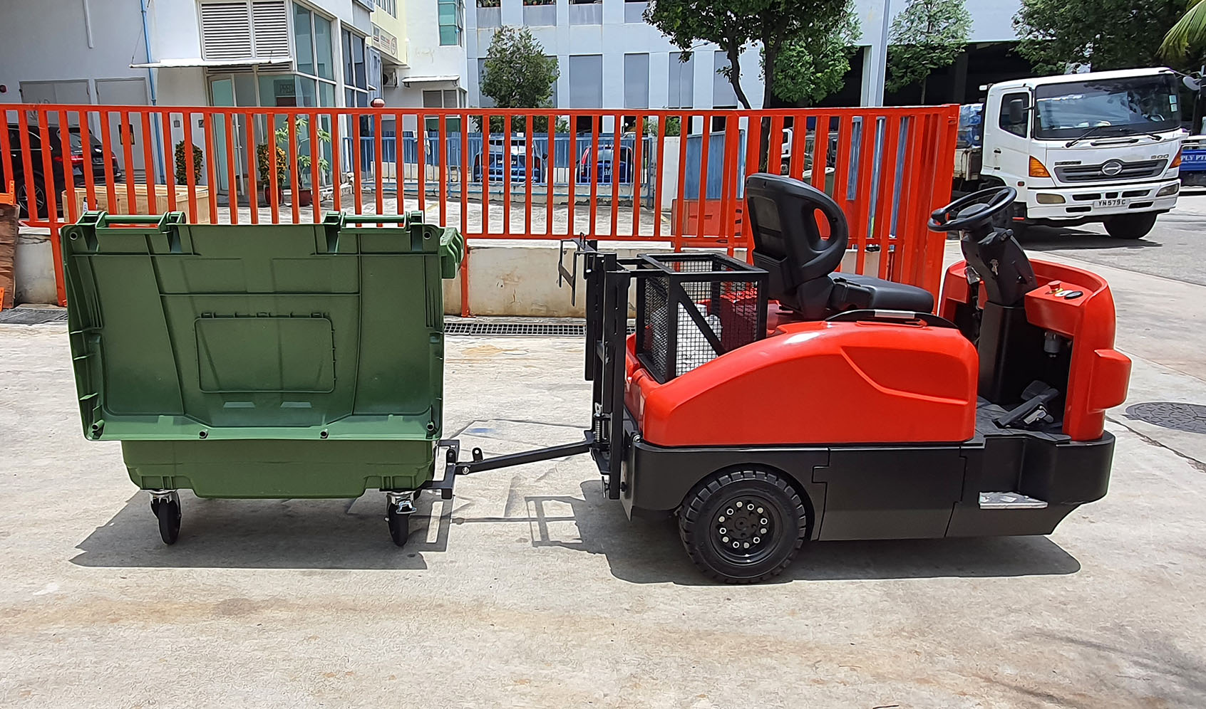 Battery Operated Cart (BOC) Cleaning and Waste Bin Towing