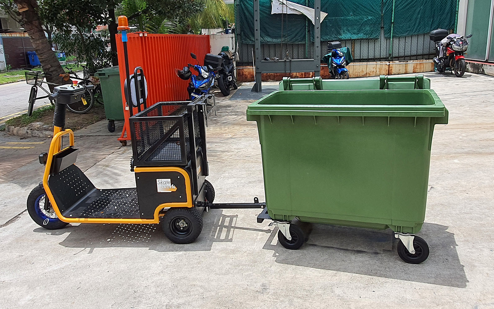 Battery Operated Cart (BOC) Cleaning and Waste Bin Towing