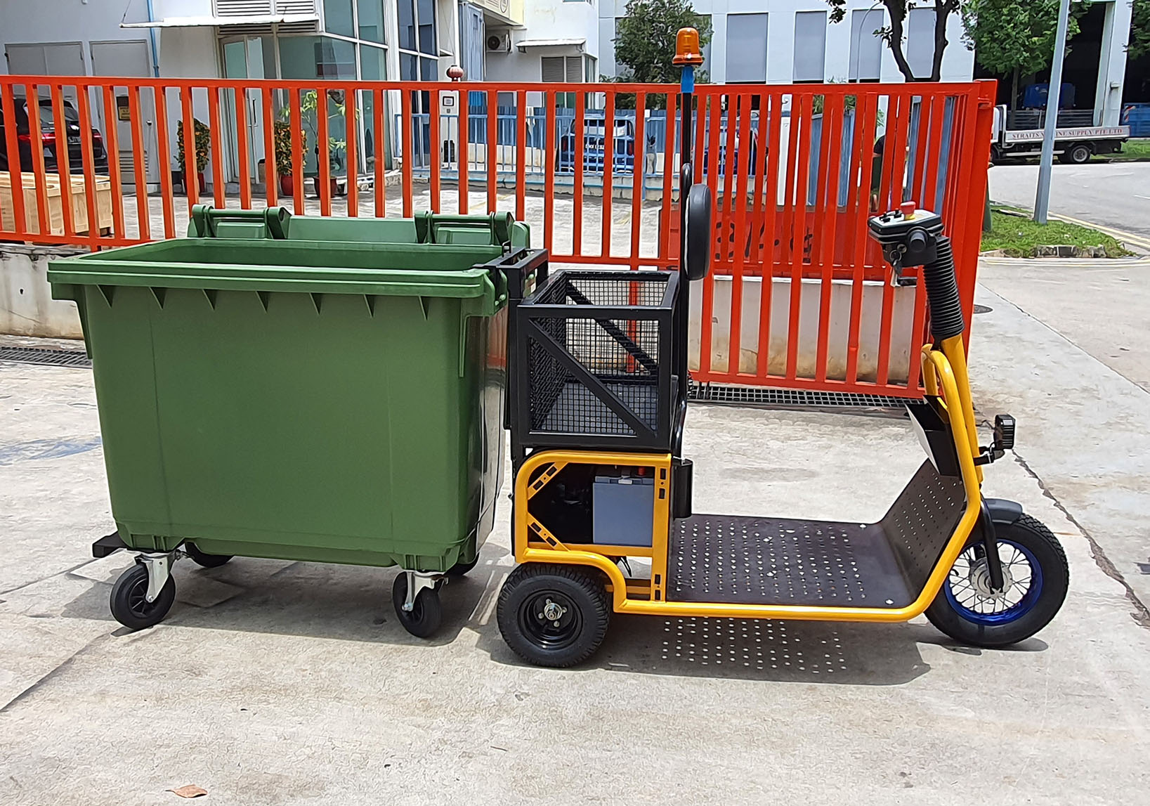 Battery Operated Cart (BOC) Cleaning and Waste Bin Towing