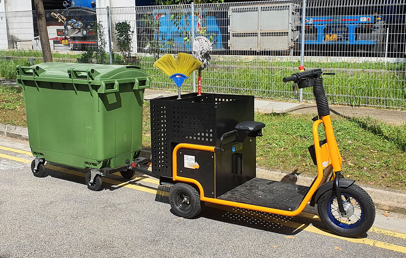 Battery Operated Cart (BOC) Cleaning and Waste Bin Towing