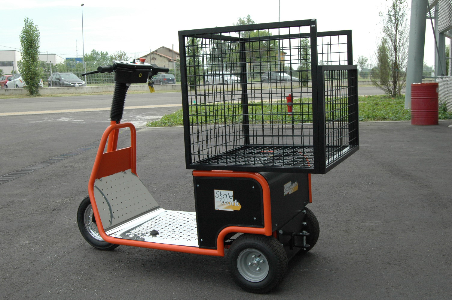 Electric Utility Vehicle with Basket Kit