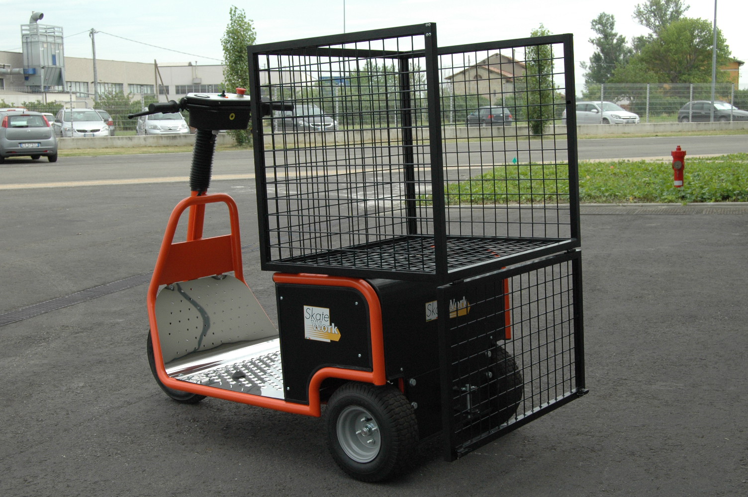 Electric Utility Vehicle with Basket Kit