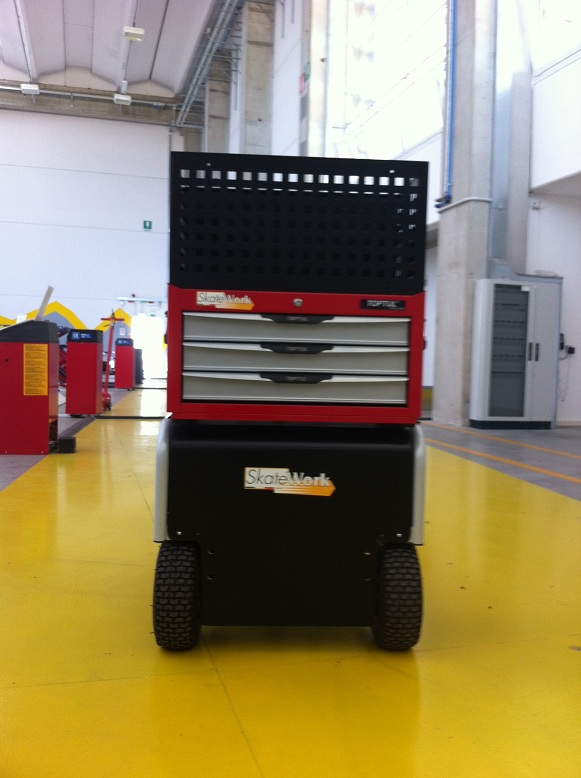 Electric Utility Vehicle with Tool Drawer and Container Kit